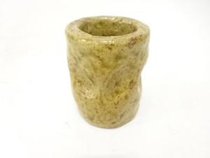 宗芳造　灰釉　手捻　蓋置